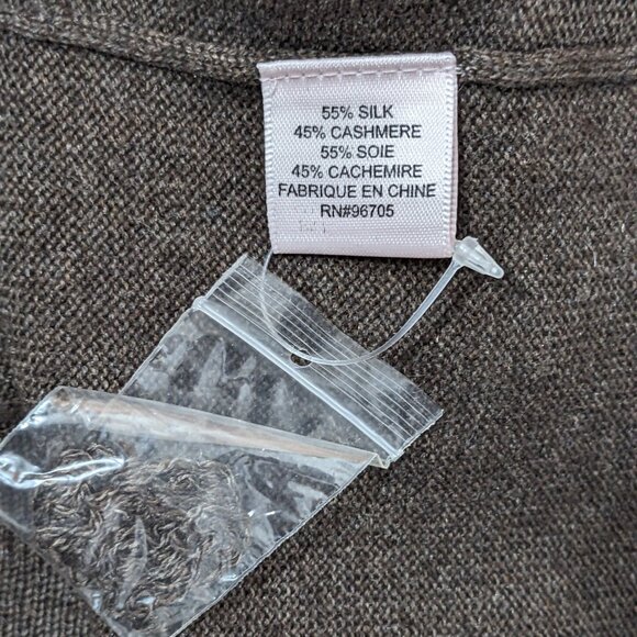 NWOT Rebecca Taylor Womens Silk Cashmere Buttoned Hooded Sweater Brown Size S - Picture 14 of 14